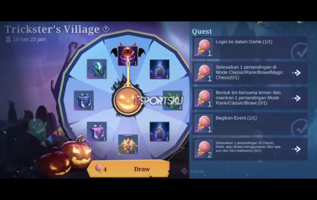 Ada Trik Spin Event Trickster's Village 2023 Mobile Legends (ML) – Esportsku