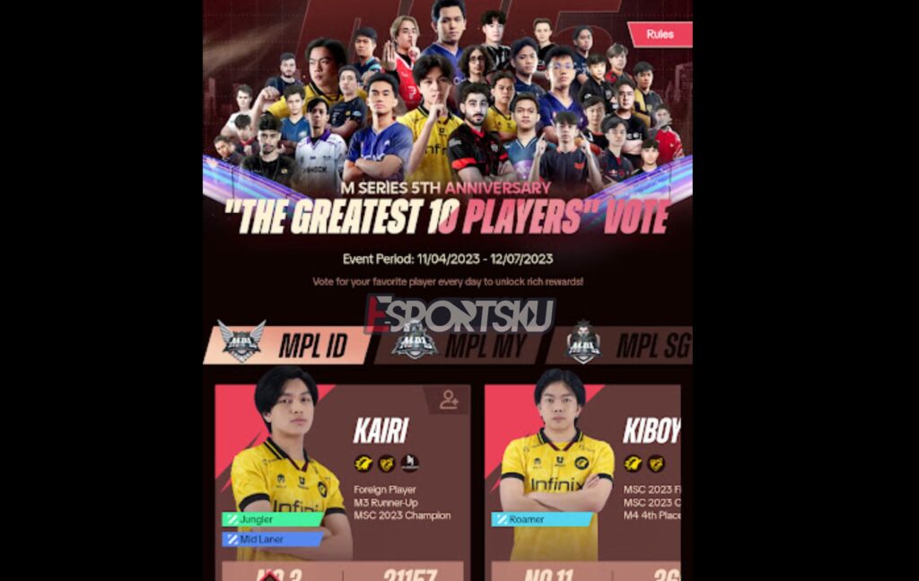 Apa Itu Event Web Vote Mobile Legends (ML) Terhebat – Esportsku