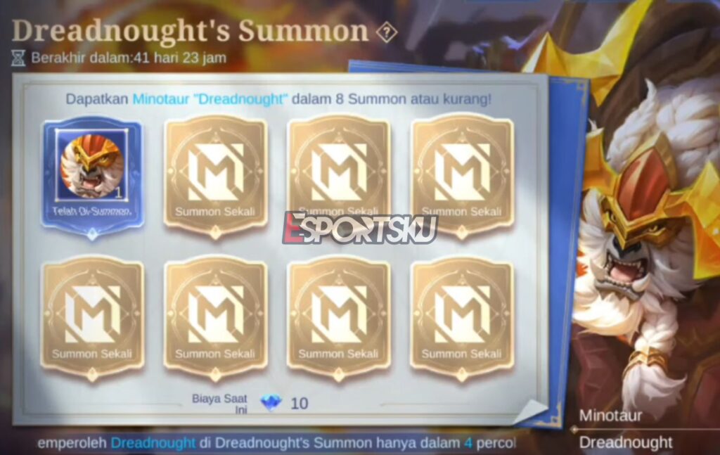 Drop Rate Summon Minotaur Dreadnought Mobile Legends (ML) – Esportsku